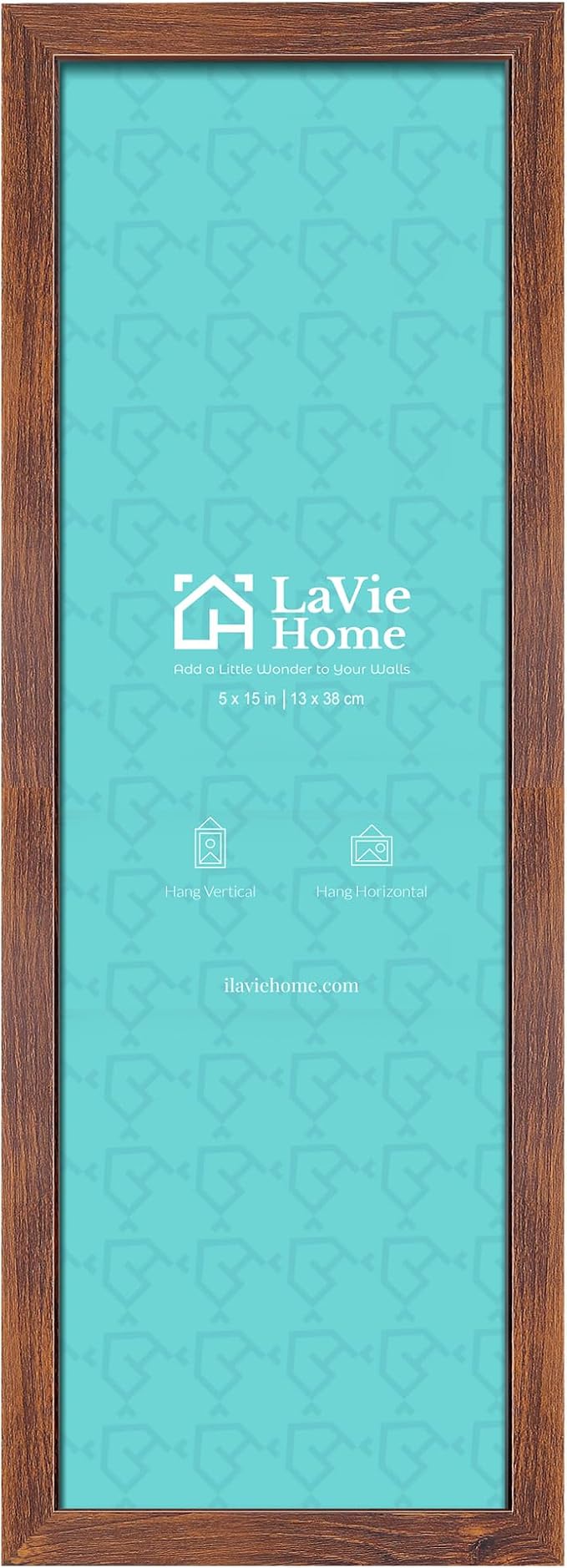 LaVie Home 5x15 Picture Frame Brown Poster Frame, Stable and Sturdy Frame and Polished Plexiglass, Horizontal and Vertical Format of The Walls 1 Pack