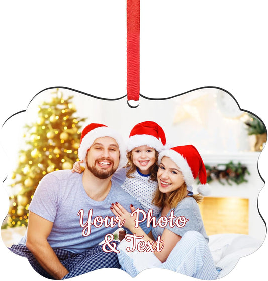 Valyria Personalized Christmas Ornaments 2025, Wood Custom Photo Text Hanging Ornament Customized Christmas Tree Decorations Gift for Family, Kids, Friends, Couples, Wedding