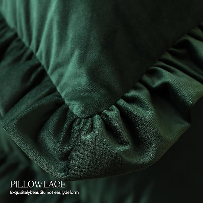 bilin gaier Velvet Dark Green 12x20 Throw Pillow Covers Set of 2,Spring Home Decor Pillow Covers with Zipper for Indoor & Outdoor Use,Rectangular Decorativeative Pillow Cases for Couch,Bed,Living Room