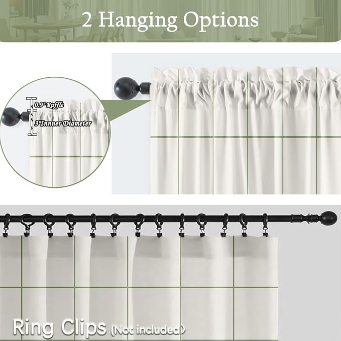 Plaid Curtains 84 inches Long for Bedroom,Farmhouse Gingham Curtains 84 Inches Long for Living Room,Beige Sage Green Gingham Checkered Rod Pocket Light Filtering Stripes Privacy Drapes 2 Panels