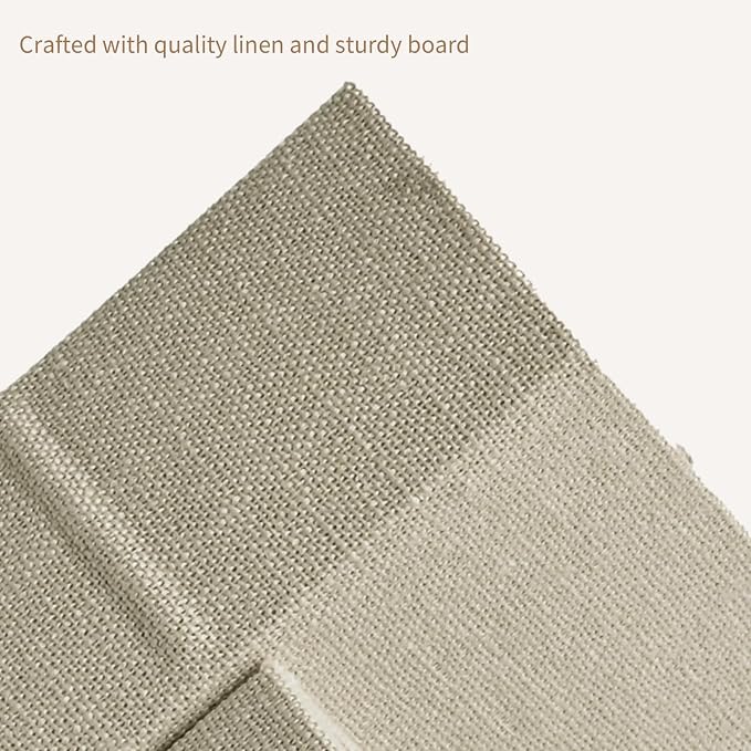 DECOR4SEASON Decorative Book Boxes Set of 3 – Modern Faux Linen & Wood Hidden Storage for Coffee Table – Stackable Fake Books for Shelf Decor, Remote Control & Jewelry Organizer (Warm Taupe)