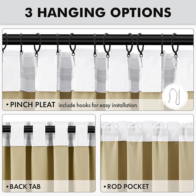 MIULEE 100% Blackout Linen Curtains for Bedroom, Bright White Solid Luxury Decor Thermal Insulation Room Darkening Drapes for Living Room Back Tab Rod Pocket 42 x 84 Inches, 2 Panels