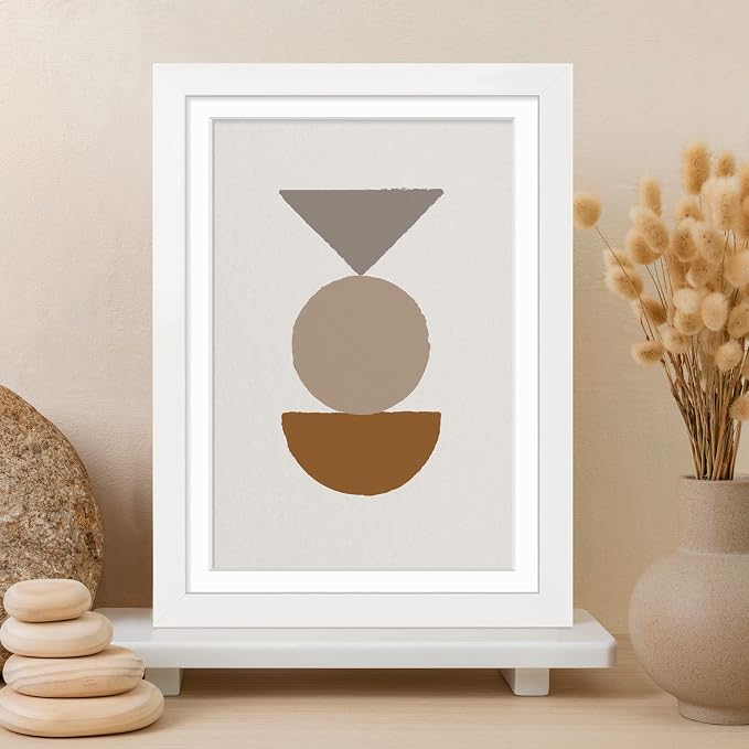 LaVie Home 14 x 18 Poster Frame White, Display Pictures 12x16 with Mat or 14x18 Without Mat, Stable and Sturdy Picture Frame and Polished Plexiglass, Horizontal and Vertical Format of The Wall（1 Pack）