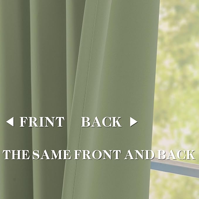 DONREN Sage Green Pinch Pleated Blackout Curtains with Hooks - 63 inch Length Room Darkening Thermal Insulated Short Window Curtain Panels for Bathroom Kids Room 2 Panel 40" Wx63 L