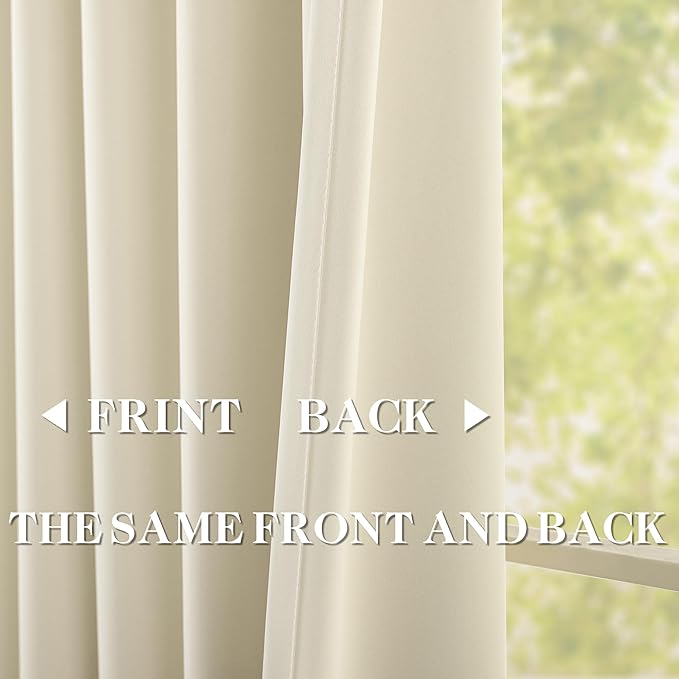 DONREN Cream Pinch Pleated Blackout Curtains with Hooks - 78 inch Length Room Darkening Thermal Insulated Window Curtain Drapes for Living Room Bedroom Set of 2 Panels 40" Wx78 L