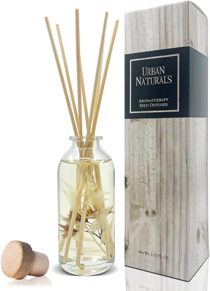 Urban Naturals Reed Diffuser Set, Cedarwood & Vanilla - Bathroom Décor | Made with Essential Oils & Real Botanicals, Cedar, Oak and Moss, Made in the USA