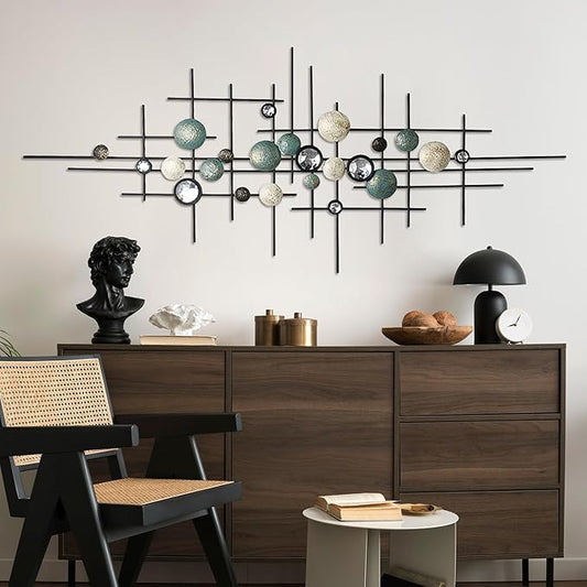 KEQAM Large Modern Metal Wall Art,Home Metal Wall Decor,Wall Sculptures Handmade Wall Hanging Wall Decoration for Living Room/Dinning Room/Bedroom/Entryway/Kitchen/Office