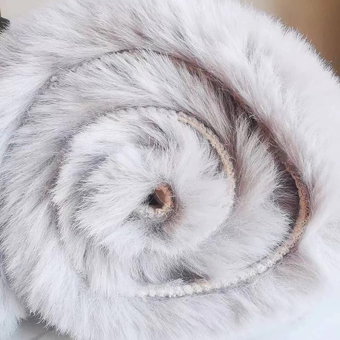 Ghouse Ultra Soft Faux Rabbit Fur Rug 6x9, Machine Washable Area Rugs for Bedroom Fluffy Rugs for Living Room, no-Shedding Carpet Sheepskin Rug Grey