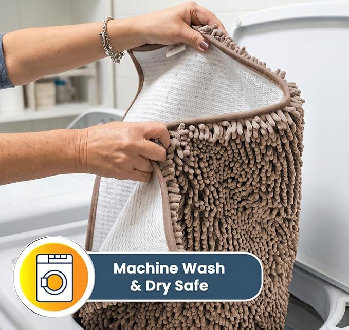 Muddy Mat® | Super Water Absorbent Door Mat Indoor, Microfiber Quick Dry Chenille Entryway Rug, Slip Resistant Front Door Mat, Indoor Mats for Entryway, Machine Washable Pet Rug, Tan 6ft x 9ft