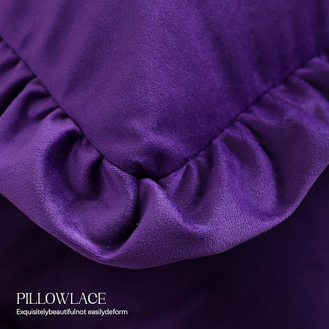 bilin gaier Velvet Purple 12x20 Throw Pillow Covers Set of 2,Spring Home Decor Pillow Covers with Zipper for Indoor & Outdoor Use,Rectangular Decorative Pillow Cases for Couch,Bed,Living Room