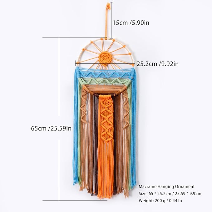 Artilady Sunburst Wall Decor Dream Catcher - Macrame Wall Hanging Large Dreamcatchers, Colorful Hand Woven Tapestry Sunshine Boho Room Decor for Bedroom Living Room Nursery (Sunshine)
