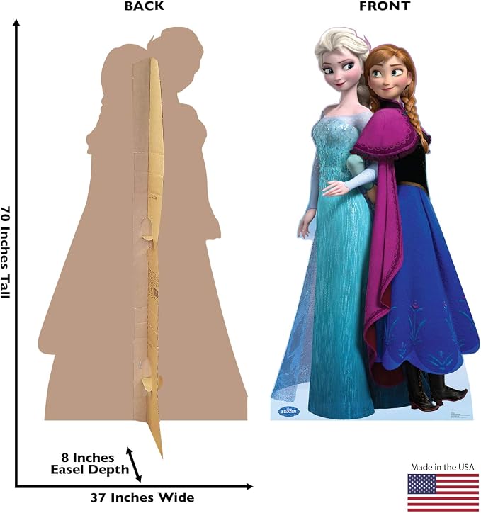 Cardboard People Elsa & Anna Life Size Cardboard Cutout Standup - Disney's Frozen (2013 Film)