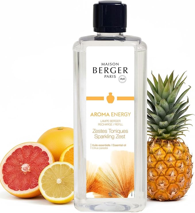 MAISON BERGER Lampe Berger Refill, 1 L, Sparkling Zest | Catalytic Lamp Fragrance Refill, Helps Neutralize Odors, ~160 h Fragrance Diffusion, Made in France