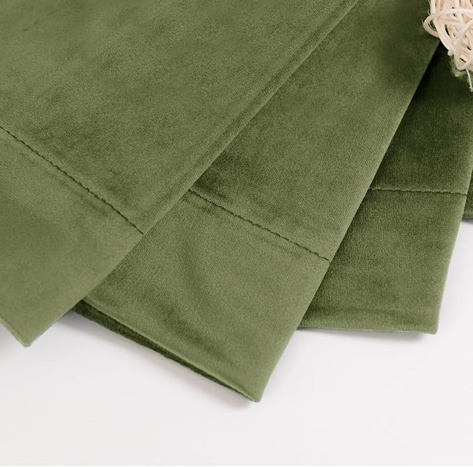 BGment Sage Green Velvet Curtains for Bedroom, 52 x 78 Inch Curtains super Soft Elegant Thermal Insulated Blackout Velvet Privacy Noise Reduce Drapes with Back Tab Rod Pocket for Living Room, 2 Panels