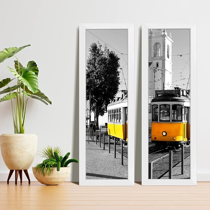 LaVie Home 10x30 Picture Frame White, Panoramic Picture Frame for Wall Decoration, Classic Black Minimalist Style Suitable for Decorating Houses, Offices, Hotels（1 Pack）