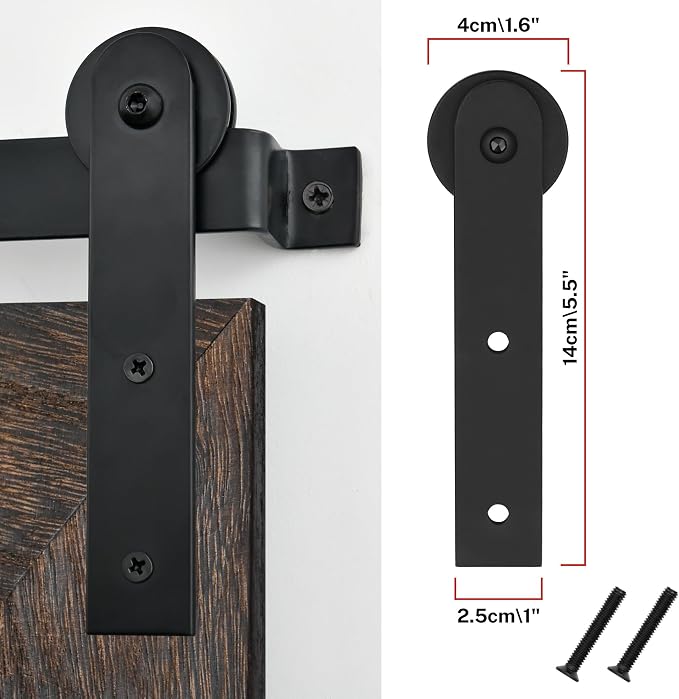 COGOOD Farmhouse Barn Door Mirror - 22" x 30" Rustic Wood Framed Wall Mirror for Bathroom, Living Room, Entryway Wall Decor (Black Brown)