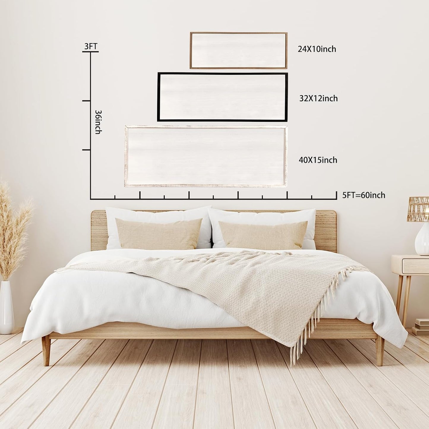 flowtorely Always Kiss Me Goodnight Wall Sign For Master Bedroom Above Bed Wall Decor 32''×12'' Large Rustic Solid Wood Frame For Farmhouse Couples Above bed Wall Art Decoration (White)