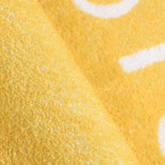 Topotdor Round Kids Play Rug Alphabet Nursery Area Rug Extra Large Soft Crawling Play Mat for Children Toddlers Bedroom (71 inch, Yellow)