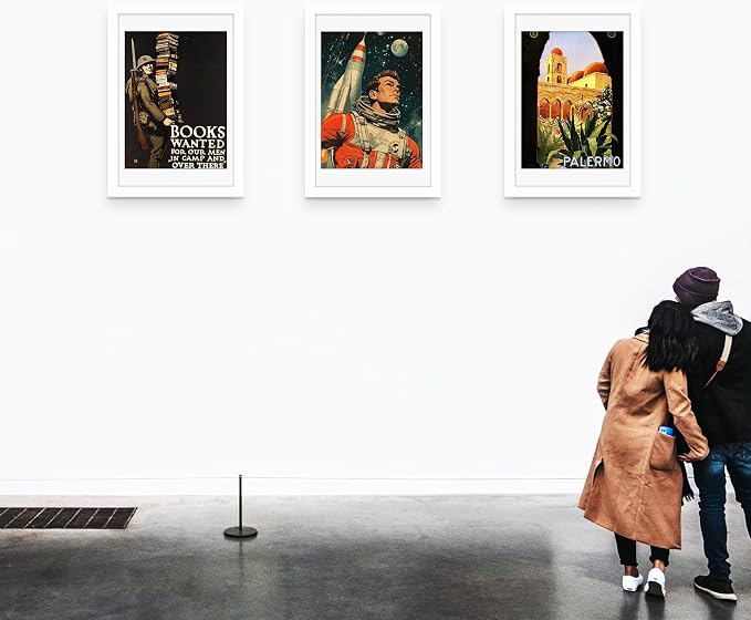 Picrit 20x30 Frame 3 Pack, White Poster Frame, Display Poster 18 x 24 with Mat or 20 x 30 without Mat for Horizontal or Vertical Wall Mounting
