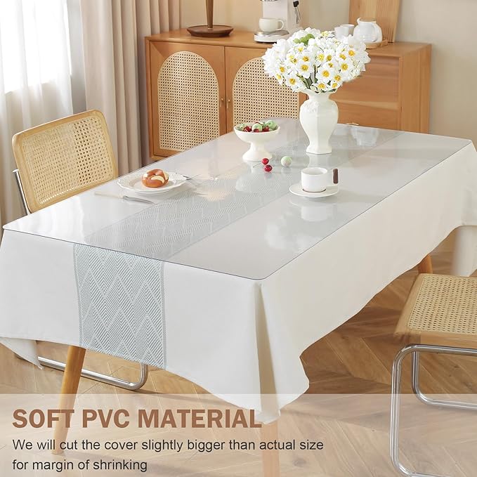 LovePads Clear Table Cover Protector, 30 x 30 Inch 2mm Thick Plastic Table Cover, Table Protector for Dining Room Table, Waterproof Dresser Cover Top for Kitchen, Coffee, Writing Desk