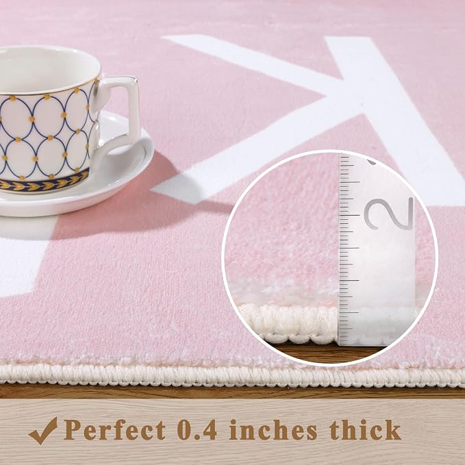 Topotdor ABC Area Rug,47x70 Inch Soft Floor Carpet,Pink | Washable Alphabet Area Rug,Non Slip Floor Mat Ideal for Bedrooms,Kids Rooms,Classrooms