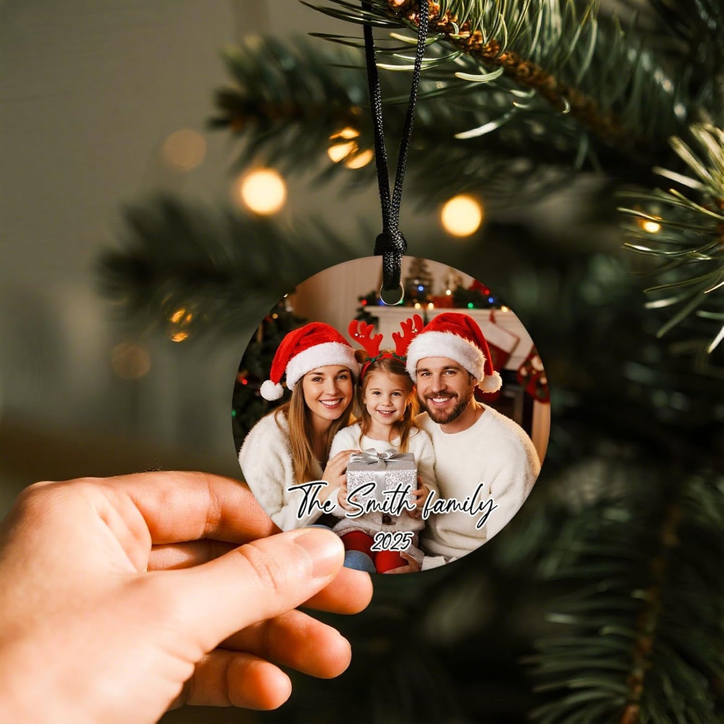 Personalized Christmas Ornaments 2025, Custom Air Fresheners with Picture, Personalized Air Freshener Ornaments Keepsake Gift for Christmas Tree Decorations, Baby Shower, Engagement, Wedding, Birthday