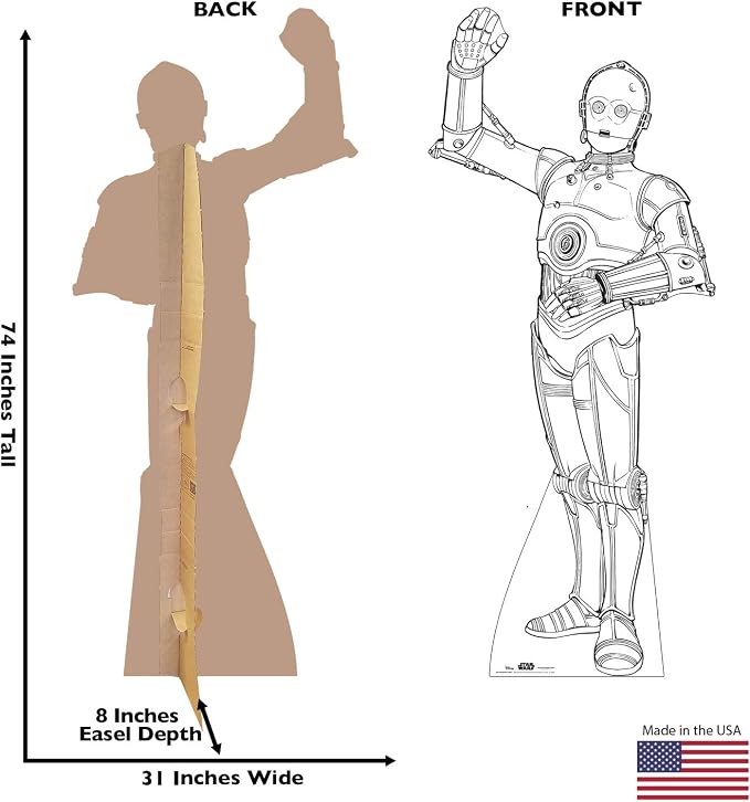 Cardboard People Color Me C-3PO Life Size Cardboard Cutout Standup - Disney's Star Wars