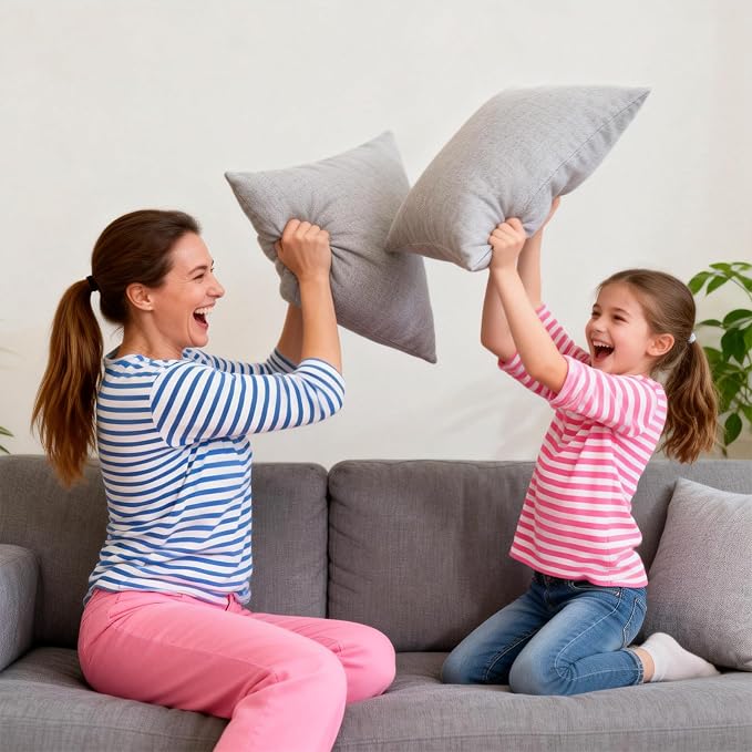 18x18 Pillows,Decorative Pillows for Couch,Living Room Pillow,Grey Throw Pillow,2 Pack.