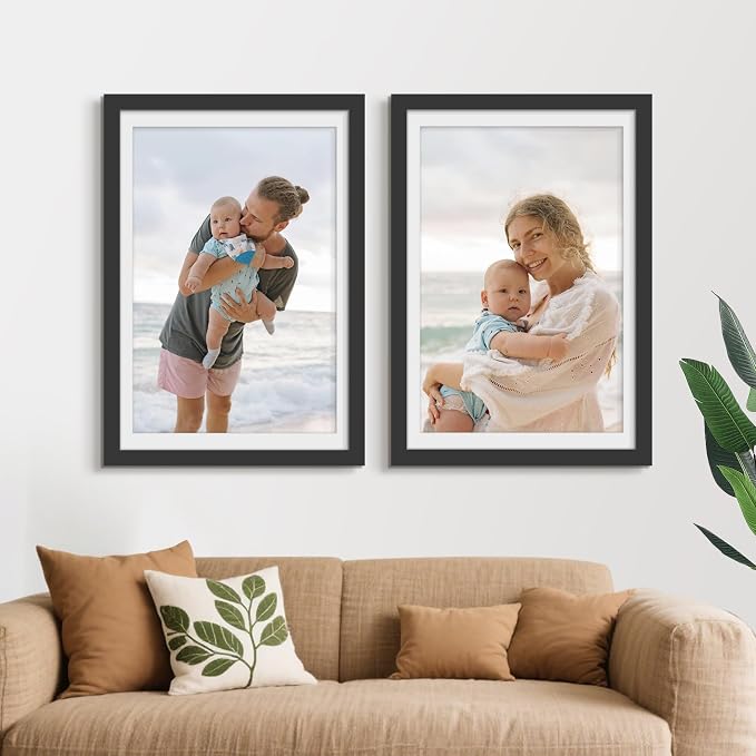 Picrit 27x40 inch Poster Frame 3 Pack, Black Poster Frame, Display Poster 24 x 36 with Mat or 27 x 40without Mat for Horizontal or Vertical Wall Mounting