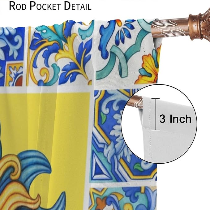 Mexico Blackout Curtains, Bohemian Sun Moon Abstract Modern Mid Century Window Drapes, for Bedroom Living Room 72" W X 63" L