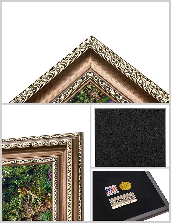 DECORARTS - Ophelia by John Everett Millais. Giclee Print on Canvas. Professionally Framed for Home and Office Decor. Ready to Hang. Total Size with Frame: 28.75x20.75 in.