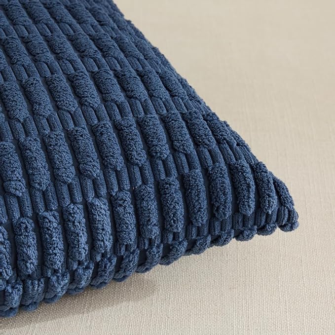 Fancy Homi 4 Packs Decorative Throw Pillow Covers for Living Room Couch Bed, Modern Farmhouse Boho Home Décor Accent Cushion Case, 20" x 20", Dusty Blue