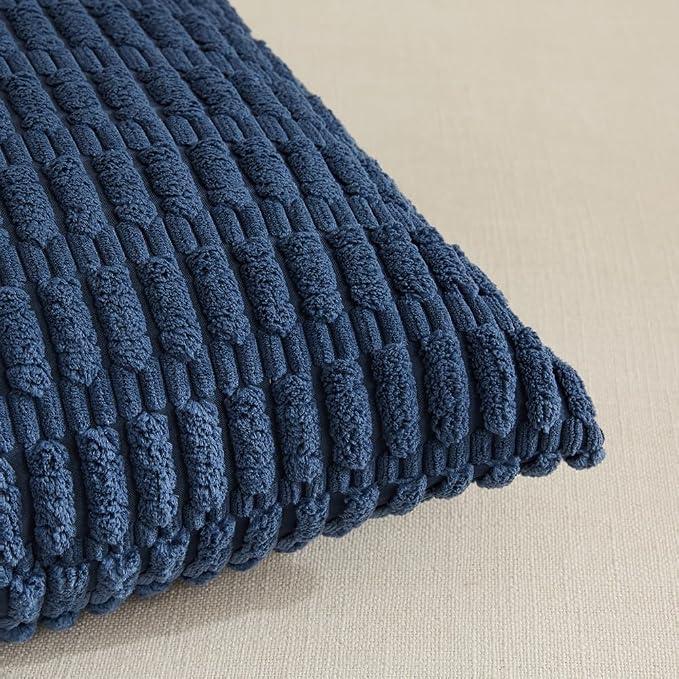 Fancy Homi 4 Packs Decorative Throw Pillow Covers for Living Room Couch Bed, Modern Farmhouse Boho Home Décor Accent Cushion Case, 24" x 16", Dusty Blue