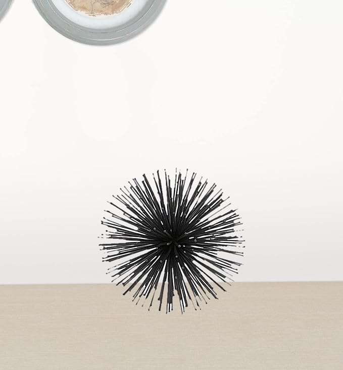 Modern Day Accents 5367 Erizo Urchin Small Black Sphere, 6" D
