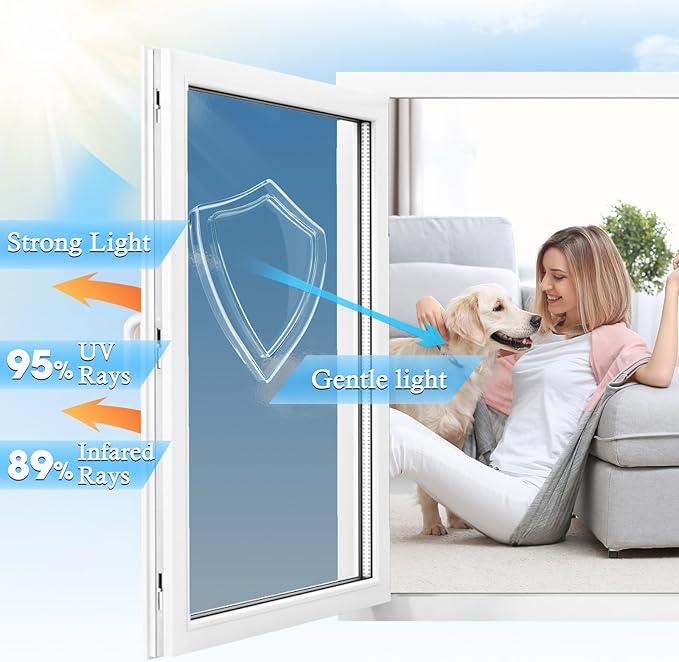 Viseeko Window Tint for Home Window Privacy Film See Out Not in Reflective One Way Window Film UV Sun Heat Blocking Window Film Static Cling for Home Office (Silver, 17.5 X 78.7 in)