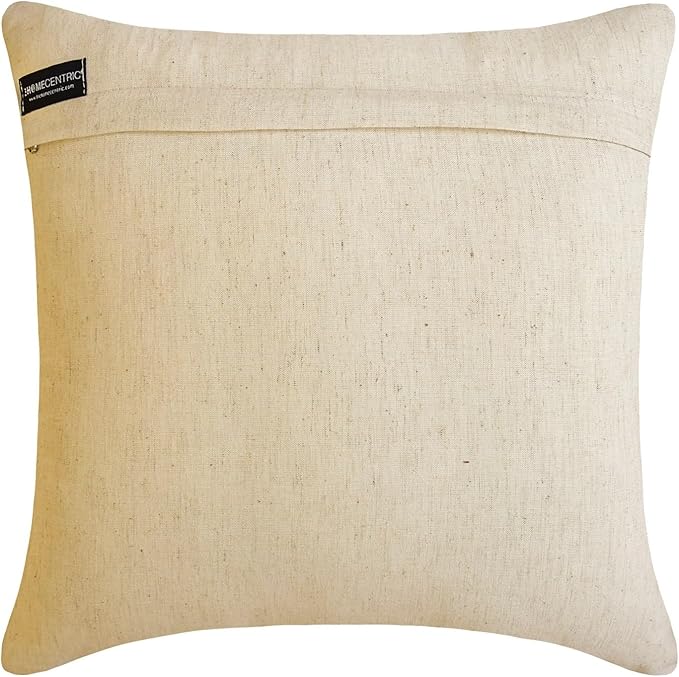 The HomeCentric Decorative Throw Pillow Cover Blue Pack of 2, 18"x18" (45x45 cm) Velvet Striped and Linen Cushion Covers for Couches and Sofas, Patchwork Modern Cushion Cover Style - Velvet Band Ice