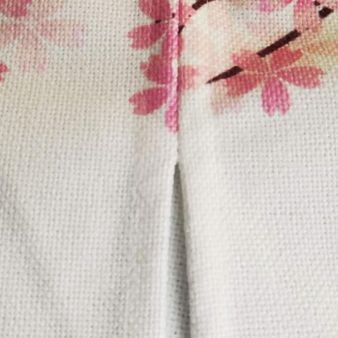 Ofat Home Mount Fuji & Cherry Blossom Noren, 33.5" x 59" | Japanese-style sakura and Mount Fuji doorway curtain, lightweight fabric for hallway, apartment or bedroom decor