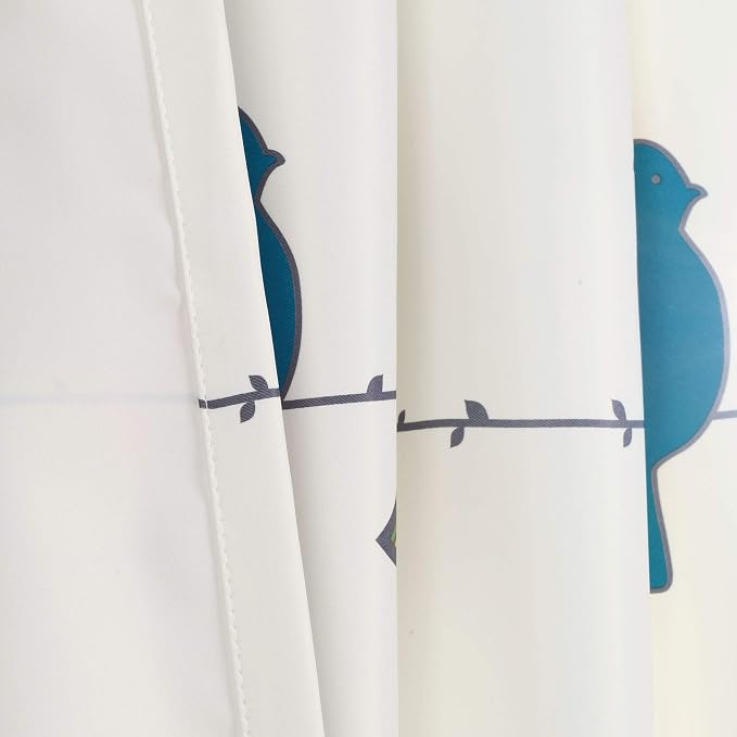 Lush Decor Rowley Birds Light Filtering Window Curtain Panels, Pair, 52" W x 95" L, Multi - Colorful Floral Print - Whimsical & Playful Bird Curtains For Bedroom, Living Room, Or Dining Room