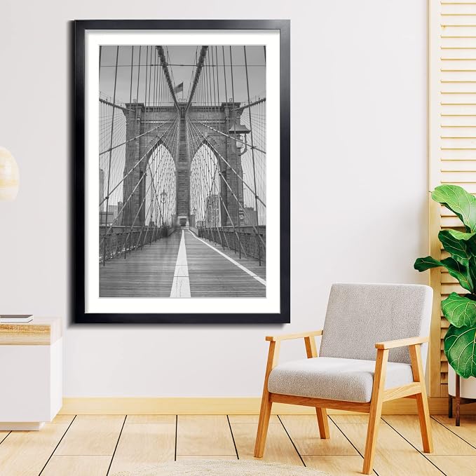 LaVie Home 27 x 40 Poster Frame Black（1 Pack）, Display Pictures 24x36 with Mat or 27x40 Without Mat, 2 Inch Wood Profile, Stable and Sturdy Picture Frame with Polished Plexiglass