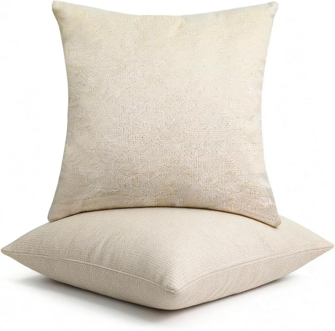 18x18 Throw Pillow for Couch,Living Room Pillows,Couch Pillows Set of 2,Cream