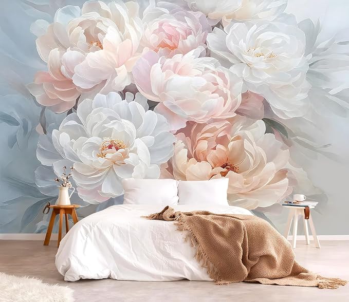 YQWDMX - Large Peony Flower Peel and Stick Wallpaper wall Paintings for Bedroom ZY09 XL