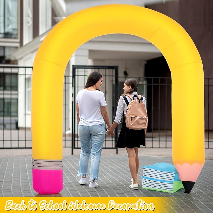 Shappy 9ft Pencil Back to School Inflatables Arch Kindergarten Preschool Graduation Decoration Blow up Pencil Outdoor Decor with LED Lights for 2026 Party Lawn Yard Garden Backdrop Photo Props Decor