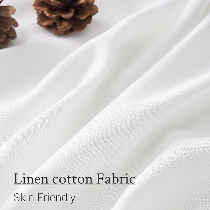 Topfinel Pinch Pleated Curtains 100 Inches Long 2 Panels Set,White Cream Semi Sheer Cotton Blend Fabric Aesthetic Advanced Curtain Drapes for Living Room Bedroom,40x95 inch Length