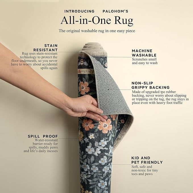 Machine Washable Small Rugs for Entryway: Door Mat Indoor Entrance 2x3 Rug Boho Throw Rug Non-Slip Low Pile Kitchen Rug for Front Door Indoor Entrance Entry Kitchen Bedside Kids Room