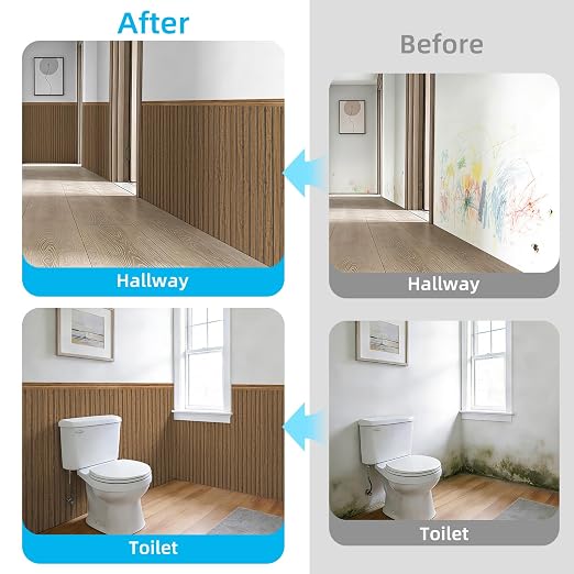 Art3d Wainscotting Wall Panel Kit, 37.8" Tall Beadboard Panels for Walls, Polystyrene Board and Batten Wall Panel Kit, Easy DIY Decorative Trim for Living Room, Kitchen, Bedroom – Covers 31 Sq.Ft