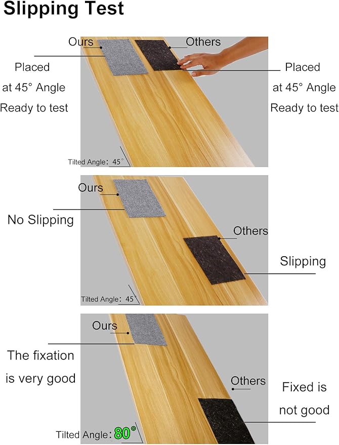 Non Slip Rug Pad Grippers - Square 4x4 Ft, 1/8" Thick, (Felt + Rubber) Double Layers Area Carpet Mat Tap, Provides Protection and Cushioning for Hardwood or Tile Floors