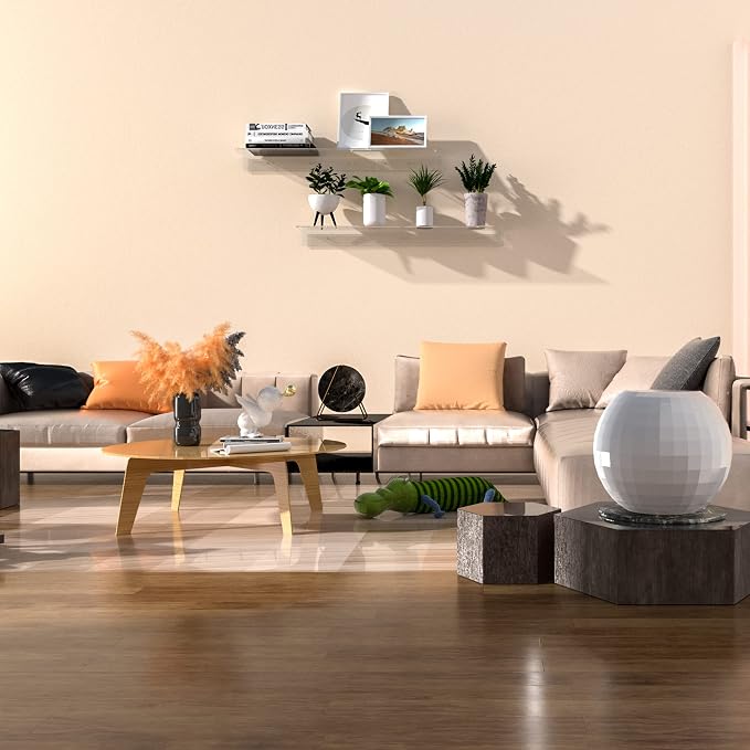 Sezanrpt Acrylic Wall Shelves 36 24 12 Inches, Clear Floating Shelf for Wall, Wall Mounted Display Shelves for Plants, Radio, Funko Pop, Stuffed Animal, Books, Clock, Cosmetics, Toiletries