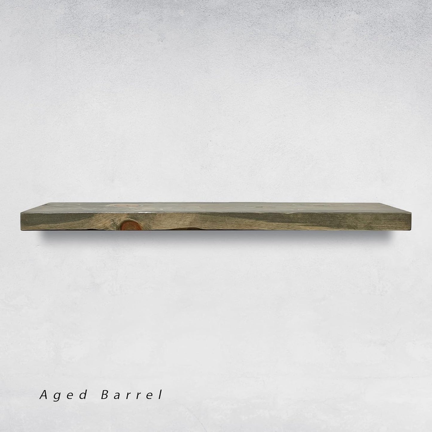 URBANDI, Rustic Floating Shelves, Set of 2, Hidden Bracket, Solid Wood, Heavy Duty, Wall Mounted Shelves, (Grey, 36Wx8D)