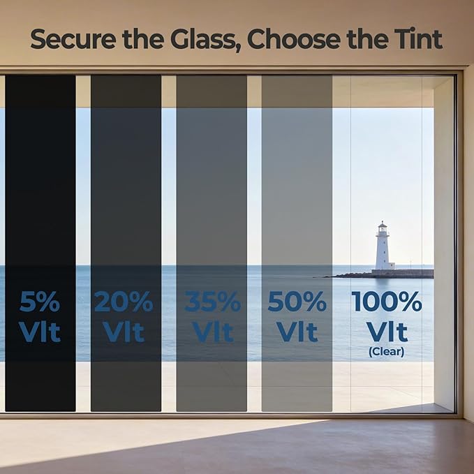 RockRose Clear Safety Security Window Film 4 Mil Shatterproof Glass Protection for Home and Office Break-in Deterrent, and UV Rejection 24 in x 50 FT