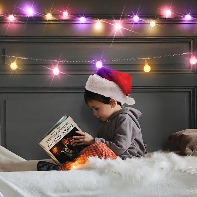 suddus 100LED Globe String Lights Battery Operated with Remote Multicolor | 33 FT Colorful Globe Lights with Timer 8 Mode, Fairy Lights for Bedroom, Dorm, Classroom,indoor,outdoor Decor